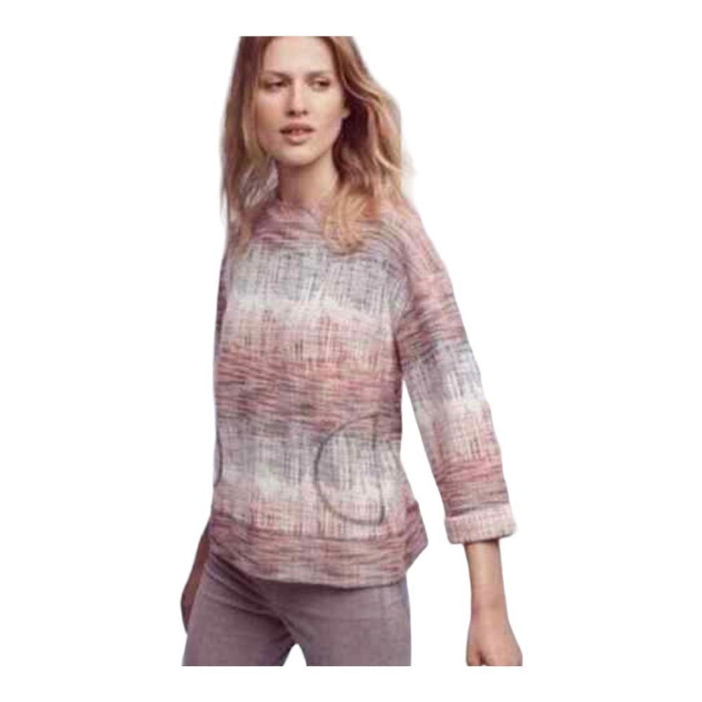 Anthropologie Postmark‎ Soundwave Lightweight Woven Knit Sweater Size Medium